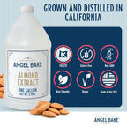 Pure Almond Extract, 1 Gallon - Natural Essence for Beverage Formulations, Bulk Manufacturing, Professional Food Developers - Kosher Certified, Vegan, Gluten-Free, Keto Friendly