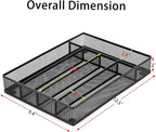 JANE EYRE Utensil Drawer Organizer, Cutlery Tray Silverware Flatware Storage Divider for Kitchen, Mesh Wire with Non-slip Foam Feet, 5 Component, Black