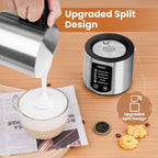 Gevi Hot Chocolate Maker with 5 in 1 Milk Frother and Steamer, Professional Milk Steamer, 17 oz/3.5 oz, Stainless Steel, Hot and Cold Milk Frother for Latte, Macchiato, Cappuccino and Hot Chocolate