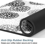 Rnivvi Coffee Mat, 12" x 19" Cute Coffee Bar Mats for Espresso Machine Station Accessories and Organizer, Hide Stain Rubber Backed Absorbent Dish Drying Pad for Kitchen Counter, Cartoon Flowers