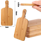 Patelai 12 Packs Wooden Cutting Board Set with Handles Large Kitchen Serving Plain Chopping Board Bulk Gifts for Mom for Vegetables Meat Pizza Cheese Fruit Bread(Bamboo,15 x 7 Inch)