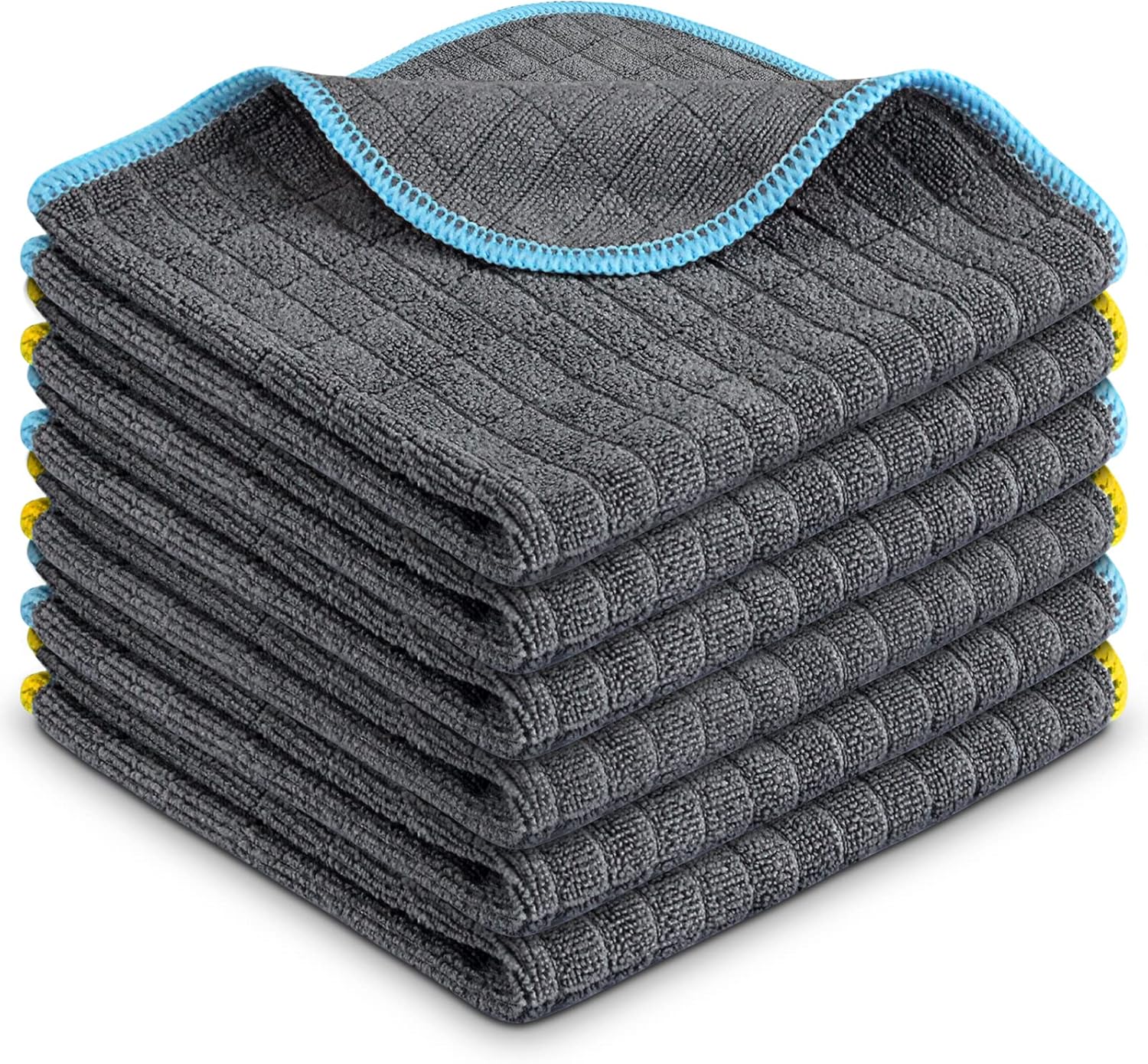 Airlab Microfiber Cleaning Cloth for Household Dust Rags for Cleaning All-Purpose Towels Streak Free Kitchen Dishes Reusable Pack of 6, 12" x 12"