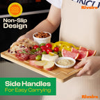 Riveira Bamboo Grandeur: 18 x 12 Bamboo Cutting Board Natural Wooden Cutting Board With Innovative Juice Grooves