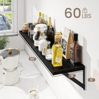 Dreamland Black Floating Shelf 36 inch, 36W x 8D Wall Mounted Shelves Set of 2, Wide Display Ledge Shelf with Sturdy Metal Brackets for Living Room, Bathroom, Bedroom and Kitchen