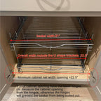 DINDON Pull Out Cabinet Organizer (22-1/2" W x 21-1/2"D), Cabinet Pull Out Shelves, 2 Tier Pull Out Drawers for Kitchen Cabinets, Wire Basket Slide Out Shelf, Pot and Pan Organizer