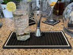 Highball & Chaser Bar Mat 12in x 6in. 1cm Thick Durable and Stylish Bar Mat for Spills, Service Mat for Coffee, Bars, Restaurants CounterTop Dish Drying Mat, Glass Drying Mat (2 pack)