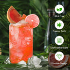 Joyclub Glass Cups with Bamboo Lids and Straws 12 Set 16 oz Reusable Iced Coffee Cup Beer Can Drinking Jars for Smoothie Whiskey Boba Soda Tea Gift