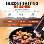BBQ Brushes for Sauce – Silicone Basting Brush Dispenser for Grilling, Roasting & Baking - BBQ Sauce Bottles for Cooking, Marinades and Oils – Grilling Accessories & Gifts for Men