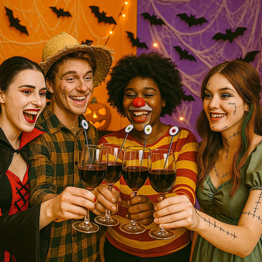 30 Pcs Halloween Swizzle Sticks Plastic Coffee and Cocktail Stirrers Fall Thanksgiving Drink Stirrers Cocktail Mixers for Halloween Fall Autumn Party Tea Coffee Bar Decoration(Horror Eyeball)