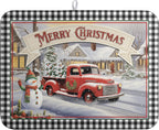 Merry Christmas Dish Drying Mat for Kitchen Winter Snowman Large Dish Drying Mat Buffalo Plaid Kitchen Drying Mat Truck Tree Microfiber Drying Mats Absorbent Dish Pad 18x24 inch