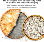 2.2Lb Ceramic Pie Weights Baking Beans Pie Crust Reusable 10mm Weights Natural Ceramic Stoneware with Wheat Straw Container (35 Oz Total) (White)