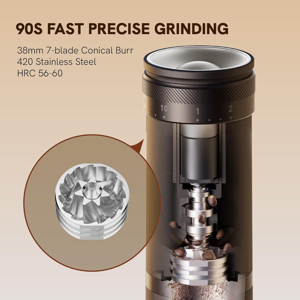 OutIn Fino Portable Electric Coffee Grinder, Coffee Stand