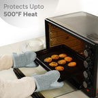 Casa Platino Heat Resistant Oven Mitts & Potholders, 4-Piece – Oven Mitts and Pot Holders Sets for Baking, Grilling & Microwave – Withstands Heat Up to 500°F, Non-Slip, Machine Washable – Grey