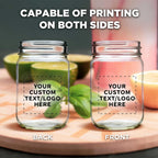 DISCOUNT PROMOS 10 Decorating Mason Jars Set, 12 oz. - Customizable Text, Logo - Canning, Aluminum Lid - Clear