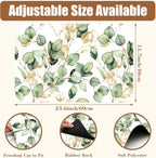 Gold and Green Eucalyptus Leaf Dish Drying Mat for Kitchen Counter Coffee Bar Mat Hide Stain Absorbent Rubber Backed Dish Drainer Rack Pad Coffee Pot Espresso Machine Accessories 15.7 x 23.6 Inch