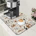 Dish Drying Mat - Absorbent Countertop Mat with Rubber Backing, Hide Stain, Dish Drainer Rack, 11.8 x 19.7 Inch