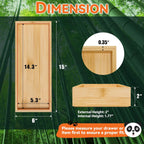 Bamboo Kitchen Drawer Organizer, Stackable Utensil Holder Silverware Organizer Cutlery Tray - 2PCS Organizer Bins for Makeup Jewelries Flatware in Bathroom, Office Desk, Cabinets, 15x6x2 inch