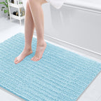 Arotive Luxury Chenille Bathroom Rug Mat, Extra Soft Thick Absorbent Shaggy Bath Rugs, Non-Slip Machine Wash Dry, Plush Bath Mats for Bathroom, Shower and Tub, 47x32, Blue