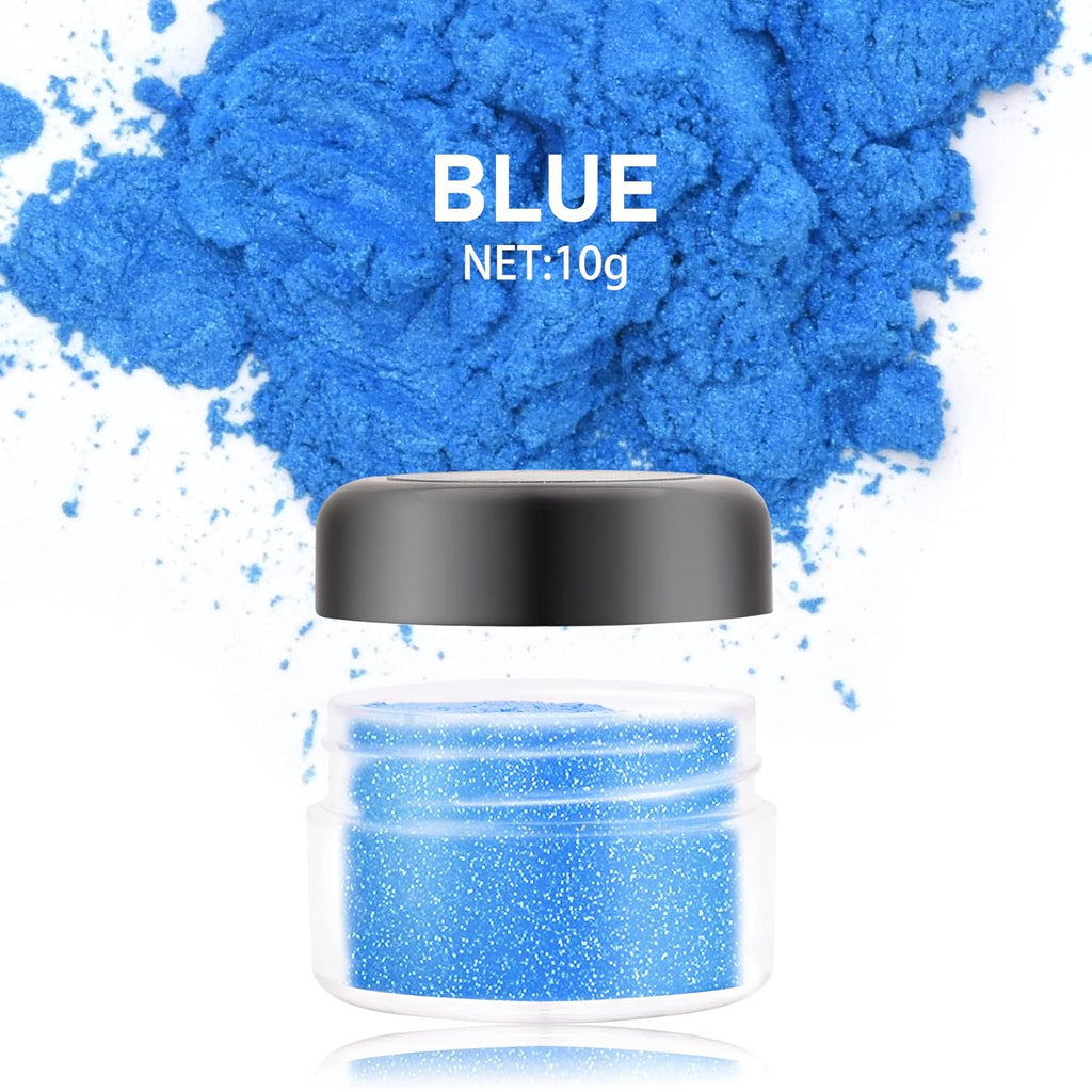 Edible Glitter - 10g Luster Dust Edible Food Grade Coloring Glitter for Cake Decorating, Baking, Drinks - Shimmer Dust Powder, Metallic Color Dusting Powder for Icing, Fondant, Candy, Cookie (Blue)