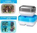 Food Storage Containers With Lids - (144 Pack-32 Oz) 72- 3 Compartment Meal Prep Containers Reusable Or Disposable & 72- Single Food Storage Bento Boxes, Bpa Free, Microwave, Freezer, Dishwasher Safe