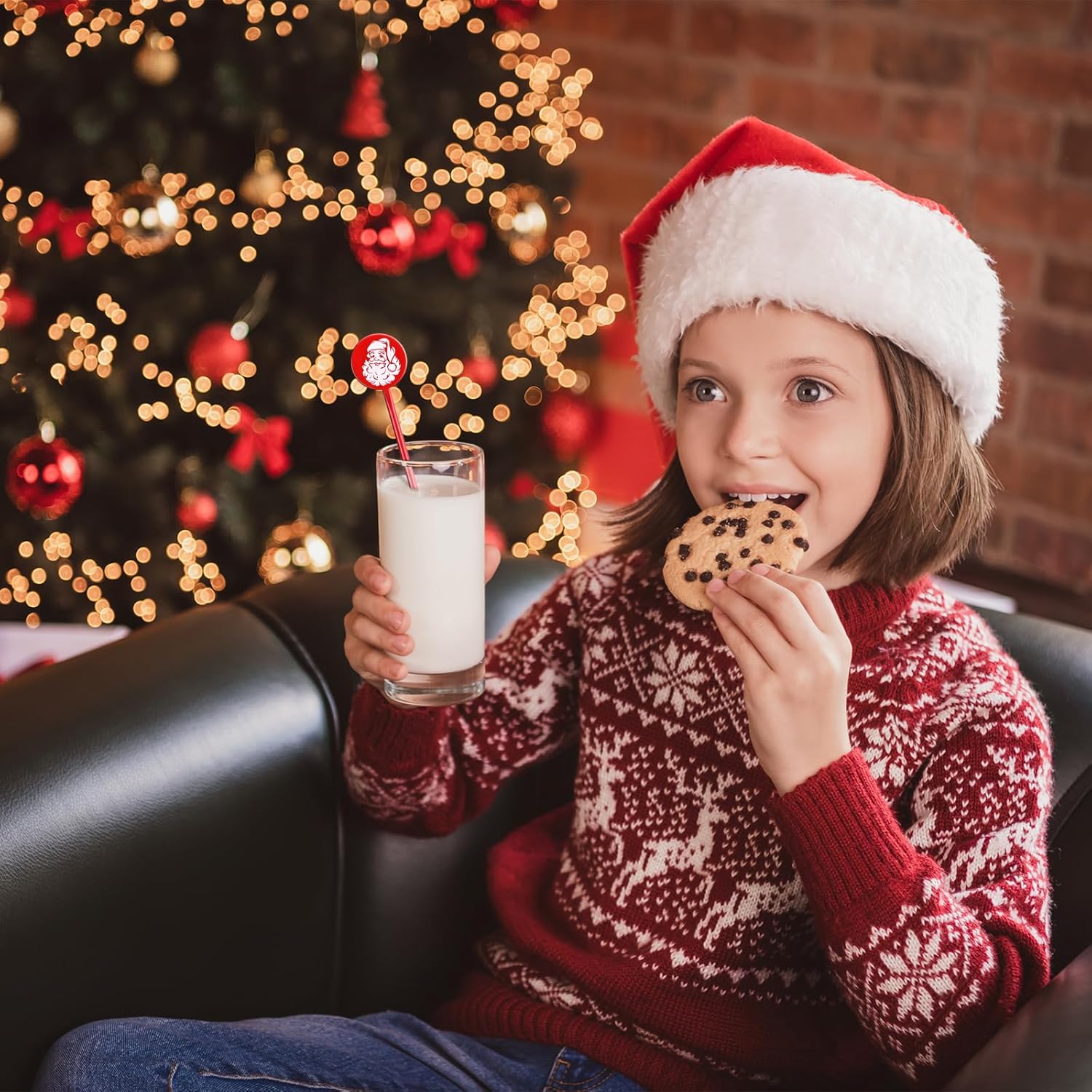 120 Pcs Christmas Plastic Swizzle Sticks Christmas Coffee and Cocktail Stirrers Hot Cocoa Stir Sticks Coffee Bar Decoration Reusable Beverage Drink Stirrers for Xmas Party Favor