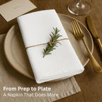 Thick Cotton Napkins – Flour Sack Napkin for Kitchen, Set of 24 (18"x18"), 100% Cotton, Highly Absorbent Hand Towels, Reusable Baking Cloths for Bread Proofing, Pastry & Tea Towels – White