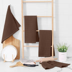 Homaxy 100% Cotton Waffle Weave Kitchen Dish Towels, Ultra Soft Absorbent Quick Drying Cleaning Towel, 13 x 28 Inches, 8-Pack, Coffee