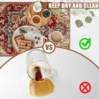 Boho Dish Drying Mat Persian Tribal Coffee Bar Mat for Countertop Absorbent Rubber Backed Hide Stain Dish Drainer Rack Pad Coffee Maker Espresso Machine Dining Room Decoration 11.8 x 19.7 Inch