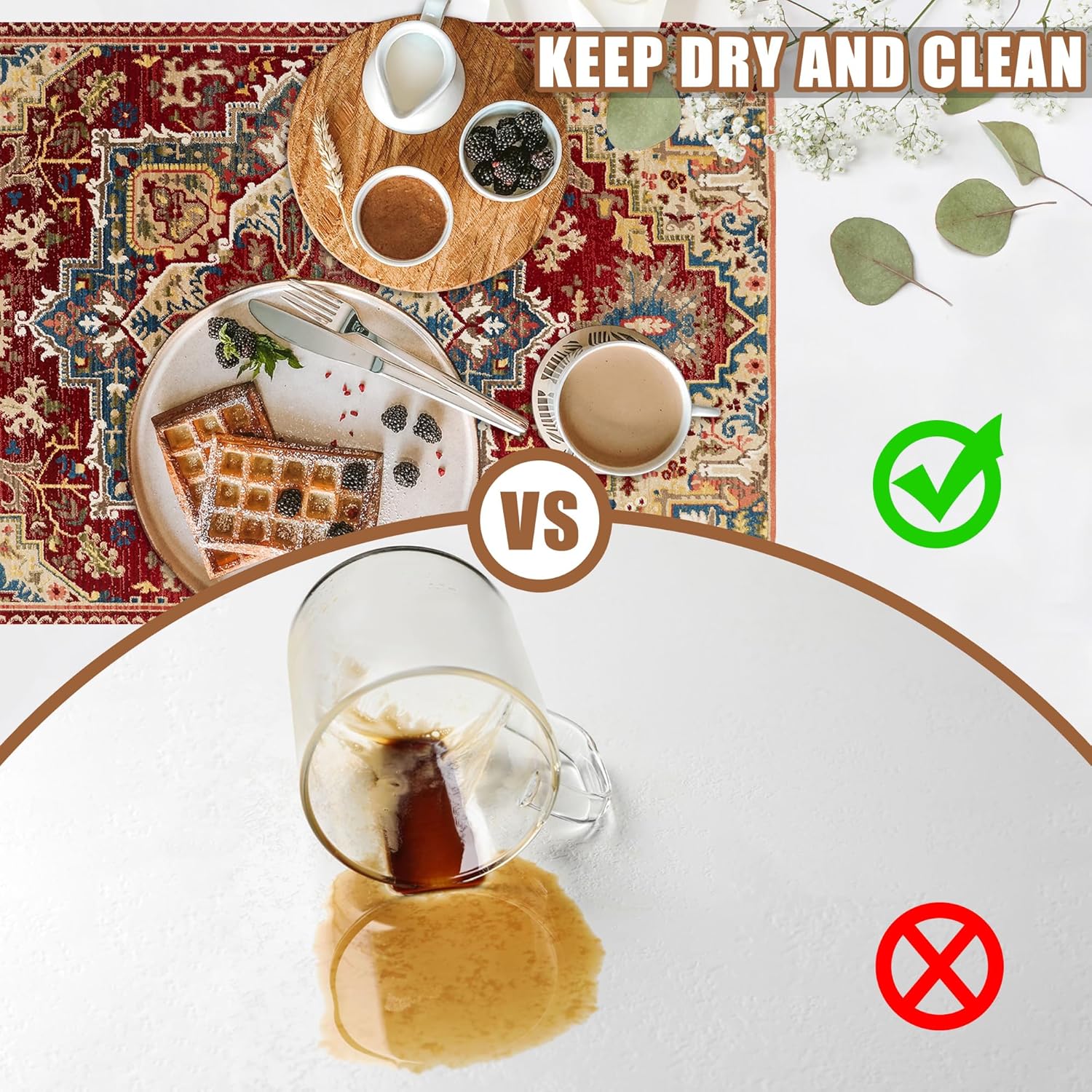 Boho Dish Drying Mat Persian Tribal Coffee Bar Mat for Countertop Absorbent Rubber Backed Hide Stain Dish Drainer Rack Pad Coffee Maker Espresso Machine Dining Room Decoration 11.8 x 19.7 Inch