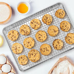 E-far Cooling Baking Rack Set of 2, Stainless Steel Grid Wire for Oven Roasting Cooking Bacon, 11.6" x 9.2" Grilling Broiling for Cooling Cookie Cake, Non-toxic & Dishwasher Safe