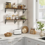 RICHFOCUS 12 Inch Deep Floating Shelves for Wall, 36" W x 12" D Wood Wall Shelves Set of 2, Wide Floating Shelves for Living Room, Bedroom, Kitchen, Bathroom and Decor Storage, Walnut