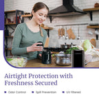 Infinity Jars, Premium Airtight Ultraviolet Glass Jar 250  ML (8.3 fl oz) Pack 3 Smell Proof, Antistatic, Light Blocking Container for Herbs, Coffee, Tea & Spices Durable, Travel-Friendly Storage