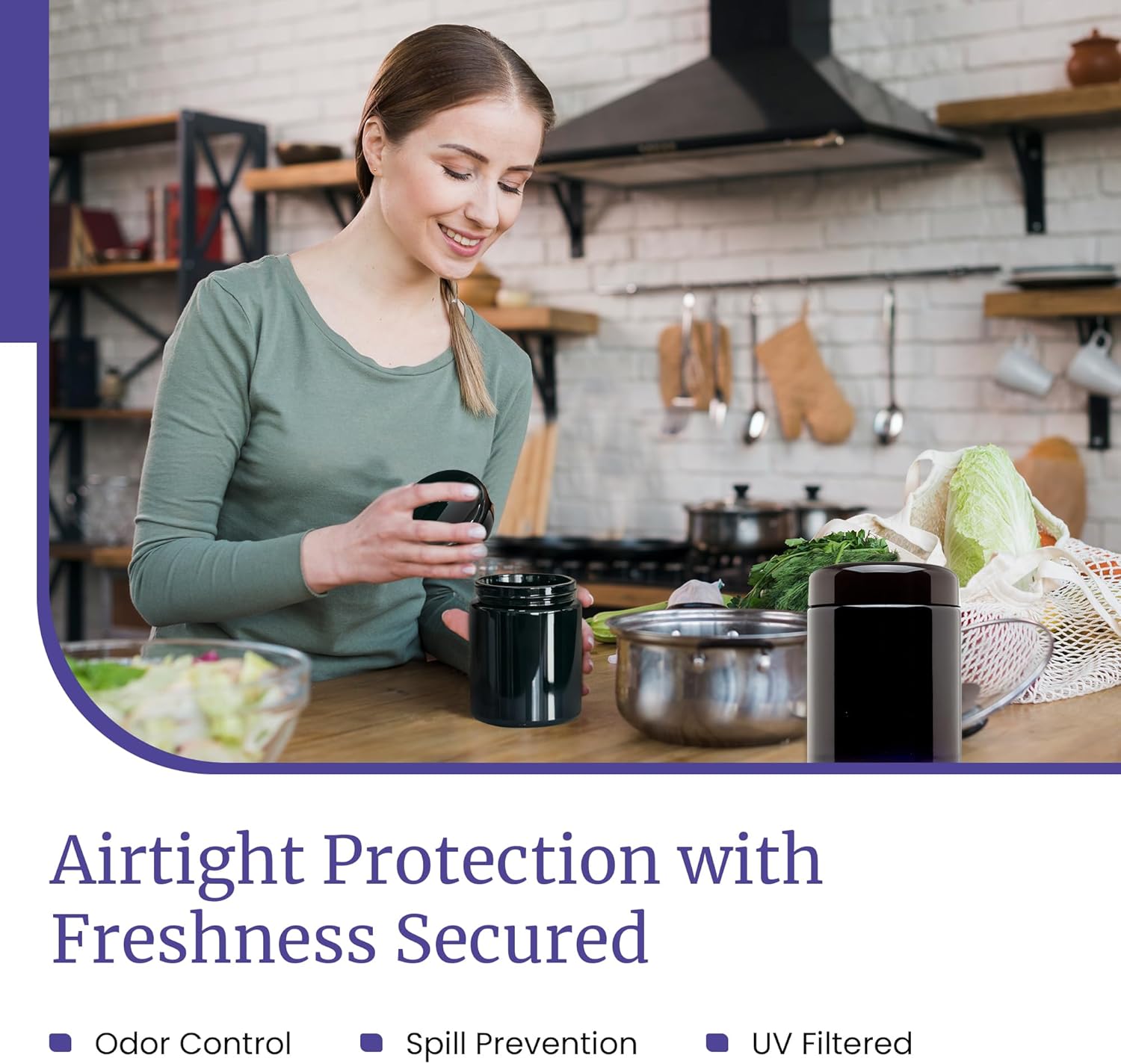 Infinity Jars, Premium Airtight Ultraviolet Glass Jar 250  ML (8.3 fl oz) Pack 10 Smell Proof, Antistatic, Light Blocking Container for Herbs, Coffee, Tea & Spices Durable, Travel-Friendly Storage