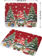 Christmas Dish Drying Mat for Kitchen Counter, Merry Christmas Dish Drying Mat 18 x 24 Inch Xmas Gnomes Absorbent Reversible Microfiber Dish Drying Pad Kitchen Drying Mat for Coffee Bar