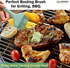 One Swipe Silicone Pastry Brush, One-Piece Design Quick Baster Brush, W/3.5" L/8.5", Heat Resistant, for Baking, Grilling, Slathering Oil, Butter, BBQ Sauce, Marinade, Dishwasher Safe, 1Pcs Mint Green