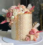 Cake Baking Stencil - Seamless Delicate Pattern for Decorating Tall Double Barrel Cake to Use with Buttercream, Royal Icing, Ganache, Paint, Airbrush (Lumina)