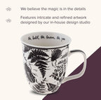 Karma Gifts 16 oz Black and White Boho Mug Beetle - Cute Coffee and Tea Mug - Ceramic Coffee Mugs for Women and Men