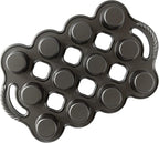 Nordic Ware Cast Aluminum Petite Popover Pan 1/4 Cup Each, 12 Cavity, Silver/Gray (Pack of 3)