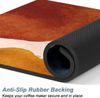 Rnivvi Coffee Mat, 12" x 19" 3MM Cute Boho Theme Coffee Bar Mats for Espresso Machine Station Accessories and Organizer, Hide Stain Rubber Backed Absorbent Dish Drying Pad for Kitchen Counter, Stones