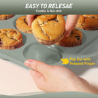 12 Cups Silicone Muffin Pan with Metal Reinforced Frame Cupcake Pan Tray Egg Molds Parents Stepdad Pawpaw Who Want Nothing Everything Future Groom Bride Law Christmas Xmas Happy Birthday Gifts Ideal