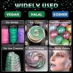 NiHome Edible Food-Grade Glitter Powder Glimmer Luster Dust Metallic Fancy Food Decorating Sprinkle Glimmery Dust for Drink Wine Beverage Cake Bakery Vegan Allergen-Free (Dark Green, 0.35oz/10g)