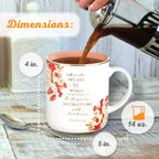 Christian Art Gifts Floral Ceramic Coffee Mug with Gold Rim – 14 oz. Lead & Cadmium-free, Non-toxic Inspirational Scripture Coffee & Tea Mug for Women with Bible Verse: When She Speaks –Proverbs 31:26