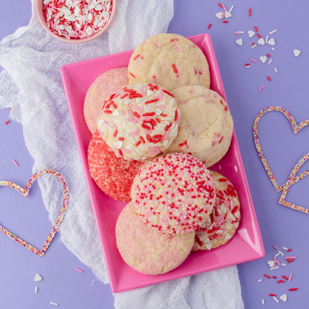 Sweets Indeed Heart Sprinkles, 4 Pack, Edible Sprinkle Mix, Perfect for Cake Decorations, Baking, Ice Cream, Cookies, Cupcake Topper (Sweetheart)
