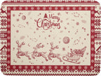 Christmas Moose Dish Drying Mat 18x24 for Winter Santa Claus Kitchen Counter Decor Absorbent Reversible Microfiber Deers Animal Dishes Pad Dish Drainer Rack Mats Kitchen Accessories