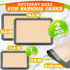 3 Pcs Silicone Baking Mat - Non-Stick Silicone Baking Mats Cookie Sheet with Reinforced Edges, Dishwasher Safe, Heat-Resistant - Uniform Heating & Easy Baking for Macarons, Cookie Dough, Roasts, Pizza