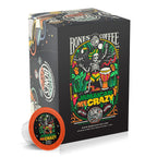 Bones Coffee Company Flavored Coffee Bones Cups Jamaican Me Crazy Flavored Pods | 12ct Single-Serve Coffee Pods Compatible with Keurig 1.0 & 2.0 Keurig Coffee Maker
