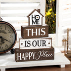 Farmhouse Wooden Tabletop Decor Rustic There's No Place Like Home Table Centerpiece Home Wood Blocks Sign Gifts Farmhouse Tiered Tray Decor for Kitchen Table Shelf Desk Mantel Decoration
