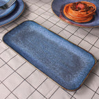 Porcelain Dinner Plates set dessert salad dish Set of 4,Main Dish for Steak,Bread, Pasta,Salad, Microwave Oven and Dishwasher Safe,Scratch Resistant Reusable 9.8 INCH Rectangular