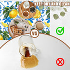 Lemon Fruit and Purple Flower Coffee Mat Absorbent Dish Drying Mat for Kitchen Counter Hide Stain Rubber Backed Coffee Bar Accessories Fit Under Espresso Machine Dish Drainer, 11.8 x 19.7 Inch