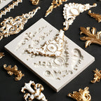 3 Packs Baroque Silicone Molds Scroll Silicone Baroque Mold Clay Molds Fondant Molds Border Fondant Mold Wedding Birthday Cake Decoration